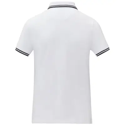 Damska koszulka polo Amarago z kontrastowymi paskami i krótkim rękawem kolor biały / S