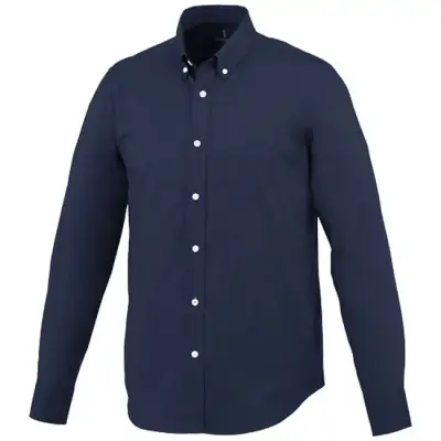 Męska koszula Vaillant z tkaniny Oxford z długim rękawem kolor niebieski / S