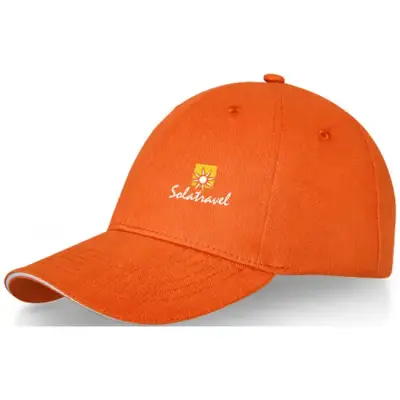 6-panelowa czapka baseballowa Darton kolor pomarańczowy