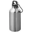 Oregon butelka na wodę z karabińczykiem wykonana z aluminium z recyklingu z certyfikatem RCS o pojemności 400 ml kolor szary