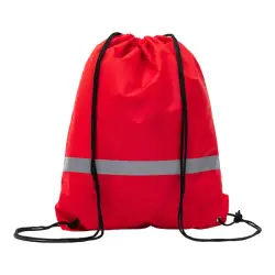 Plecak promocyjny z taśmą odblaskową - czerwony