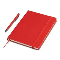 Zestaw notes z długopisem Abrantes kolor czerwony
