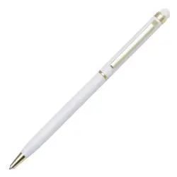 Długopis aluminiowy Touch Tip Gold  - kolor biały