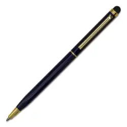 Długopis aluminiowy Touch Tip Gold kolor granatowy