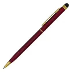 Długopis aluminiowy Touch Tip Gold kolor bordowy