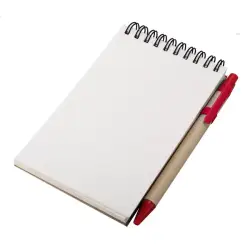 Notes eco 90x140/70k gładki z długopisem  - czerwony