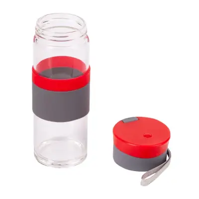 Szklana butelka Top Form 440 ml - czerwony