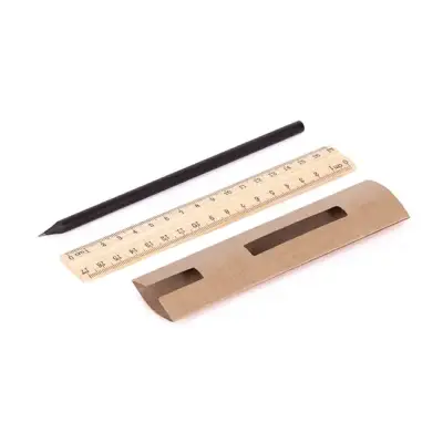Ołówek z linijką - zestaw Simple - beżowy