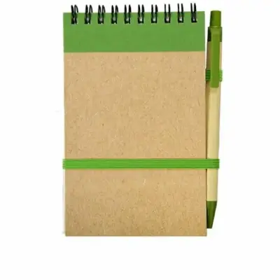 Notes eco 90x140/70k gładki z długopisem  - zielony