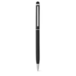 Długopis z końcówką dotykową, aluminium kolor czarny