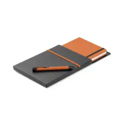 Zestaw, notes plus długopis A5 kolor pomarańczowy