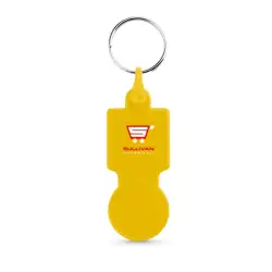 Brelok w kształcie monety do wózka w supermarkecie kolor żółty