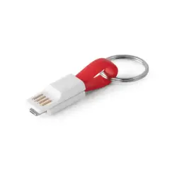 Kabel USB ze złączem 2 w 1 kolor czerwony