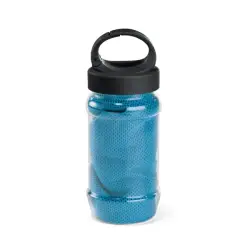 Ręcznik sportowy z butelką kolor błękitny