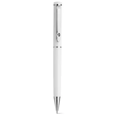 Zestaw pióro kulkowe i długopis, metal kolor biały