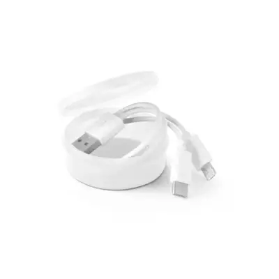 Kabel USB ze złączem 3 w 1 kolor biały