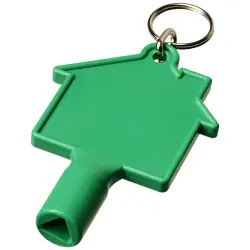 Klucz do skrzynek w kształcie domku Maximilian z brelokiem - kolor zielony