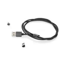 Kabel USB 3 w 1 MAGNETIC - kolor czarny