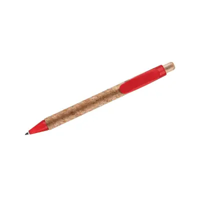 Korkowy długopis KORTE - czerwony