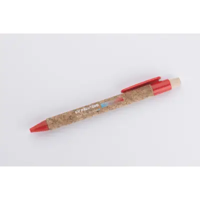 Korkowy długopis KORTE - czerwony