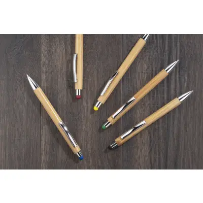 Touch pen bambusowy TUSO - kolor żółty