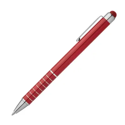 Długopis metalowy z końcówką do ekranów dotykowych - kolor czerwony