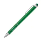 Długopis metalowy z końcówką do ekranów dotykowych - kolor zielony