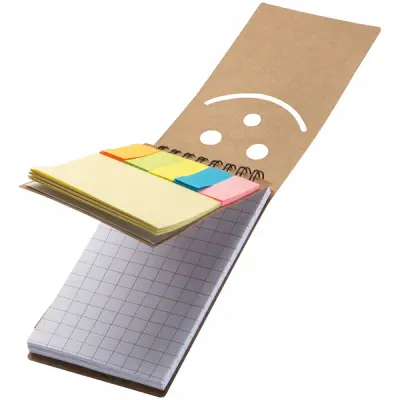 Notatnik z karteczkami do markowania - kolor brązowy