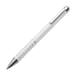 Długopis metalowy z końcówką do ekranów dotykowych - kolor biały