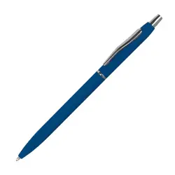 Długopis metalowy - gumowany - kolor niebieski