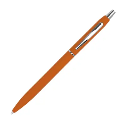 Długopis metalowy - gumowany - kolor pomarańczowy