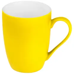 Kubek ceramiczny - gumowany 300 ml - kolor żółty