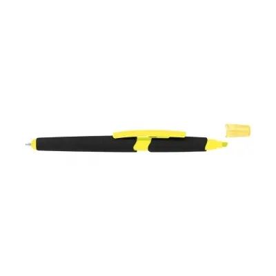 Długopis plastikowy do ekranów dotykowych z zakreślaczem - kolor żółty