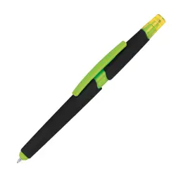 Długopis plastikowy do ekranów dotykowych z zakreślaczem - kolor jasnozielony