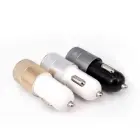 Metalowa ładowarka samochodowa x2 USB - kolor czarny