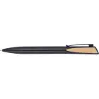 Długopis metalowy z bambusowym wykończeniem - kolor czarny