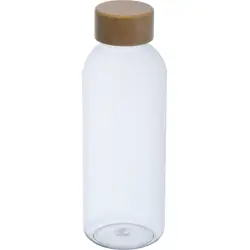 Plastikowa butelka z bambusowym korkiem 600 ml - kolor przeźroczysty