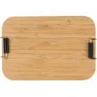 Lunchbox ze stali nierdzewnej z bambusową pokrywką - kolor szary