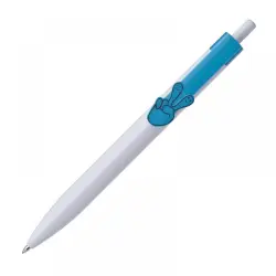 Długopis plastikowy CrisMa Smile Hand - kolor turkusowy