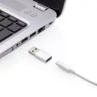 Adapter USB A do USB C - srebrny