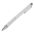 Biały długopis z czarną gumową końcówką
