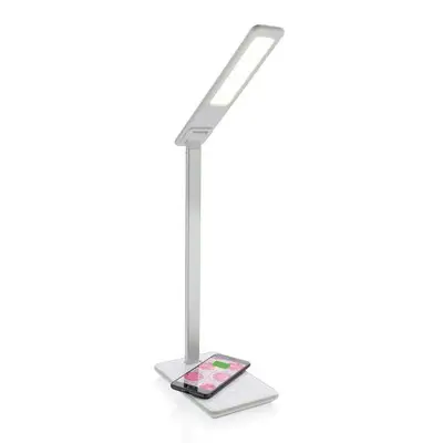 Lampka na biurko, ładowarka bezprzewodowa 5W - kolor biały