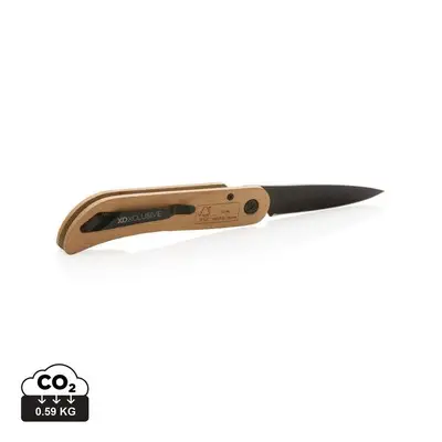 Drewniany nóż składany, scyzoryk Nemus kolor brązowy
