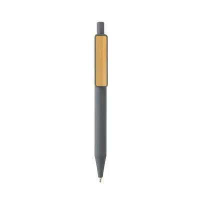 Długopis z bambusowym klipem, RABS kolor szary