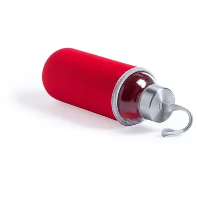 Szklana butelka sportowa 420 ml kolor czerwony