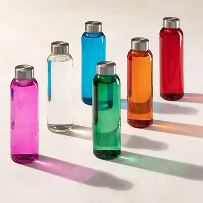 Szklana butelka sportowa 500 ml - kolor czerwony
