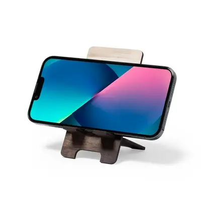 Drewniany stojak na telefon, składany kolor neutralny