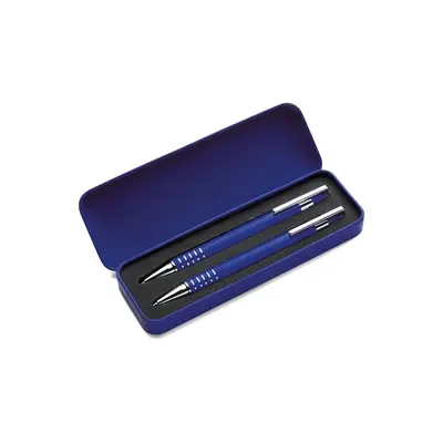 Zestaw piśmienny, długopis i ołówek kolor niebieski