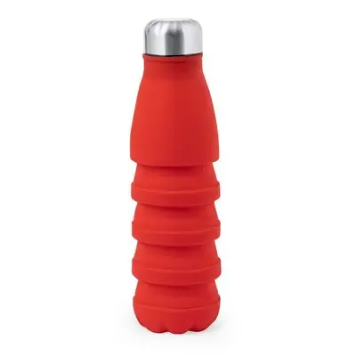 Składana butelka sportowa 550 ml z karabińczykiem - kolor czerwony