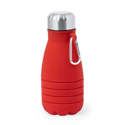 Składana butelka sportowa 550 ml z karabińczykiem - kolor czerwony